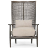 Wingman Cane Accent Chair, Grey