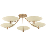 Wolfe Semi Flush Mount, Patina Brass/Soft Sand