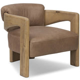 Woltz Leather Chair, Palermo Cigar by Four Hands-Furniture - Chairs-High Fashion Home