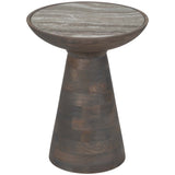 Wood Accent Table w/Baslana Marble Top, Grey