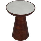 Wood Accent Table w/Marble Top, White/Walnut