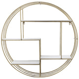 Wood/Metal Wall Shelf, Gold