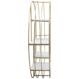 Wood/Metal Wall Shelf, Gold