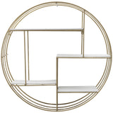 Wood/Metal Wall Shelf, Gold