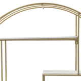 Wood/Metal Wall Shelf, Gold