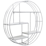 Wood/Metal Wall Shelf, Silver