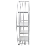 Wood/Metal Wall Shelf, Silver