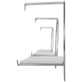 Wood and Metal Wall Shelves, White/Silver, Set of 3