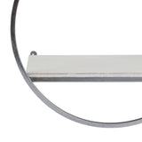 Wood and Metal Wall Shelves, White/Silver, Set of 3