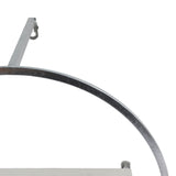 Wood and Metal Wall Shelves, White/Silver, Set of 3
