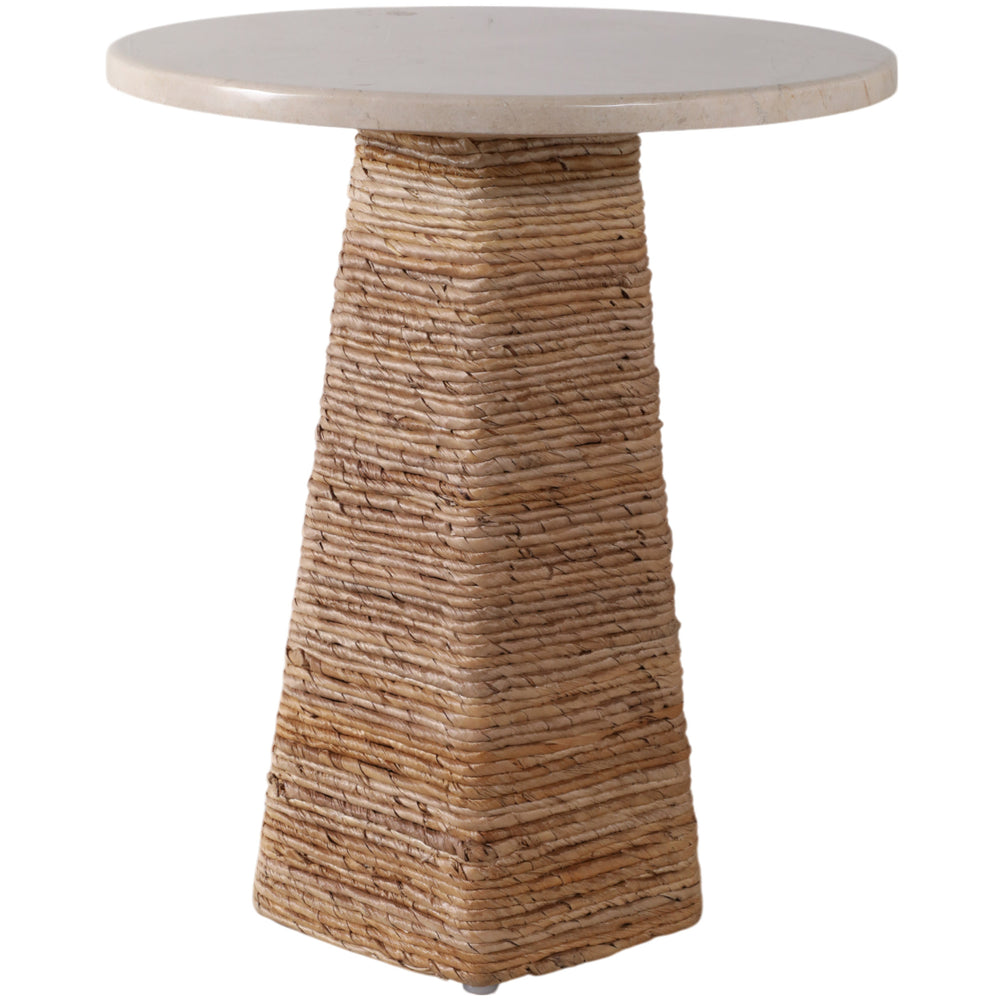Woven Base Accent Table, Ivory