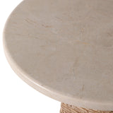 Woven Base Accent Table, Ivory