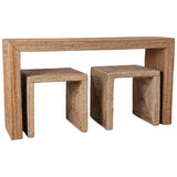 Woven Console w/Two Side Tables, Natural