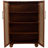 Woven Front Armoire, Brown