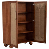 Woven Front Armoire, Brown