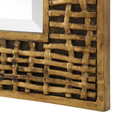 Woven In Time Mirror, Antique Gold Leaf