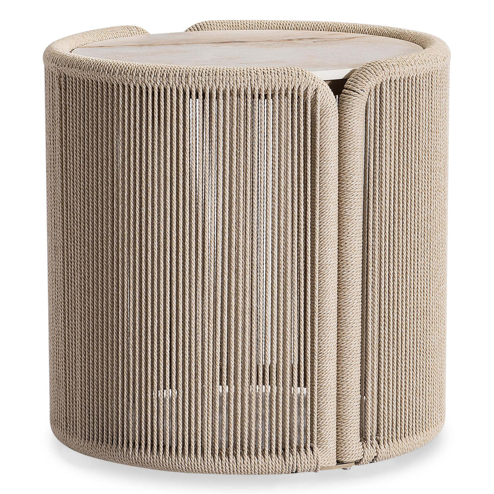 Trellis Outdoor Side Table. Warm Shale-Furniture - Outdoor-High Fashion Home