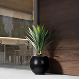 Yucca in Porter Planter, Black-Accessories-High Fashion Home