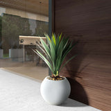 Yucca in Porter Planter, White-Accessories-High Fashion Home