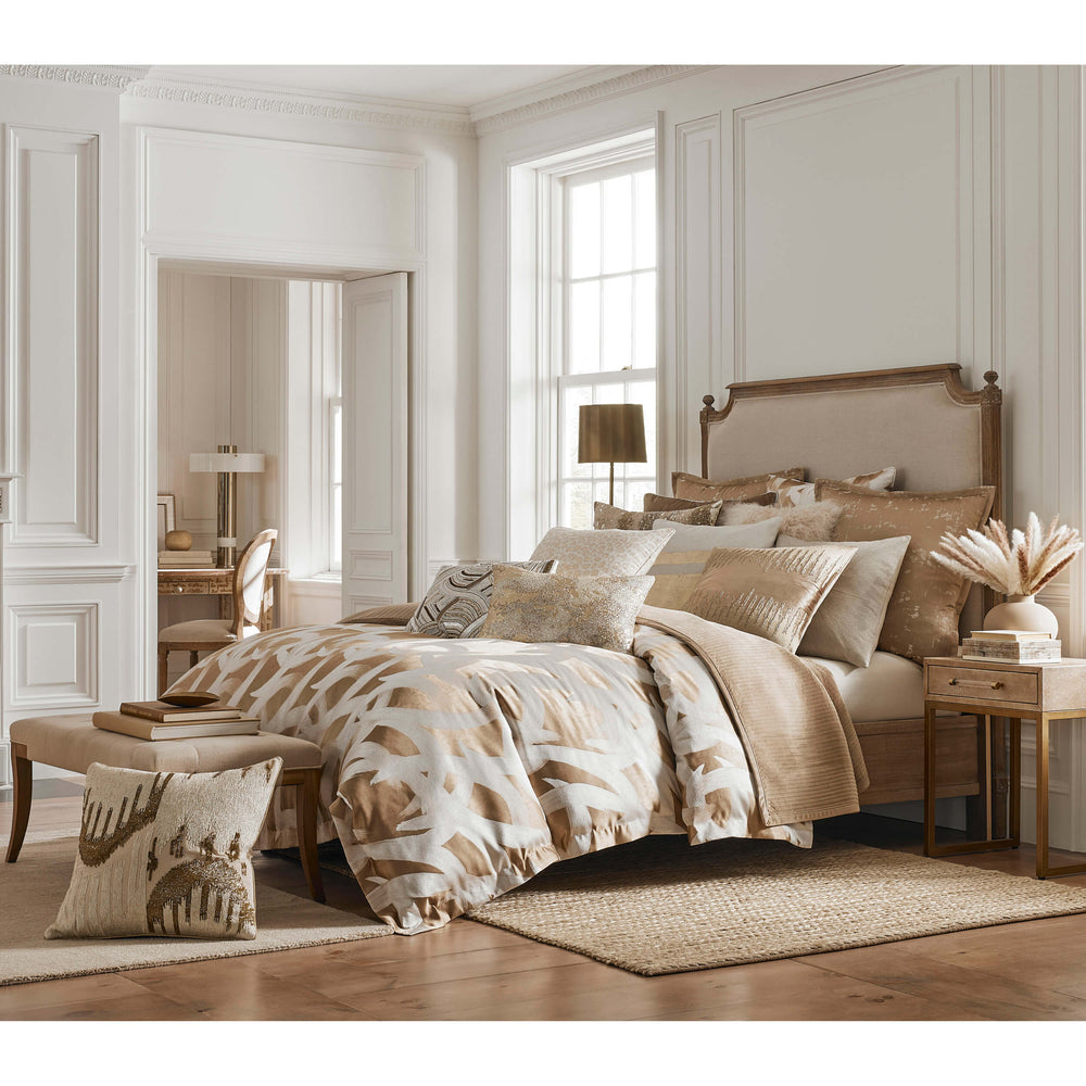 Ziya Gold Duvet, White Brushstroke