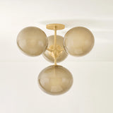 Zaley Semi Flush Mount, Aged Brass