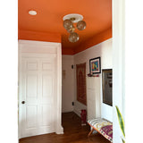 Zaley Semi Flush Mount, Aged Brass