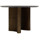 Zander Dining Table, Dark Grey/Gold Hammered Base