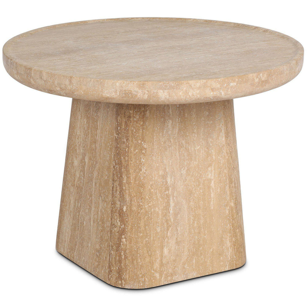 Zane End Table, Golden Travertine by Four Hands-Furniture - Accent Tables-High Fashion Home