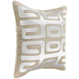 Zelo Pillow, Tan/Silver-Accessories-High Fashion Home