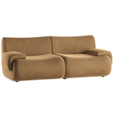 Zenith Velvet Modular Loveseat, Latte Brown-Furniture - Sofas-High Fashion Home