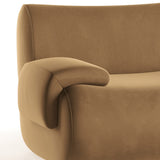 Zenith Velvet Modular Loveseat, Latte Brown-Furniture - Sofas-High Fashion Home