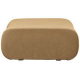 Zenith Velvet Ottoman, Latte Brown-Furniture - Chairs-High Fashion Home