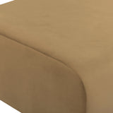 Zenith Velvet Ottoman, Latte Brown-Furniture - Chairs-High Fashion Home