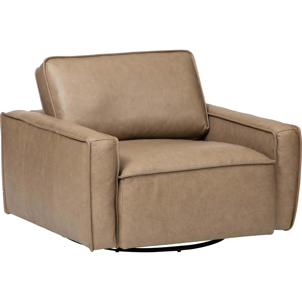 Zion Leather Swivel Chair, Dakota Camel-Furniture - Chair-High Fashion Home