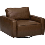 Zion Leather Swivel Chair, Dakota Khaki-Furniture - Chairs-High Fashion Home