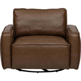 Zion Leather Swivel Chair, Dakota Khaki-Furniture - Chairs-High Fashion Home
