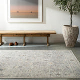 Becki Owens x Livabliss Rug Davina BOCC-2300, Medium Gray/Light Beige/Brown/Denim/White-Rugs1-High Fashion Home