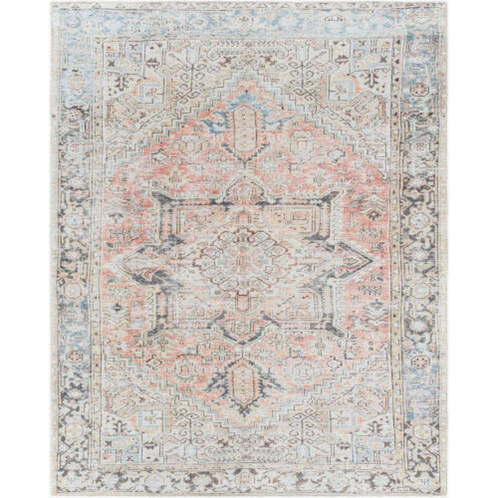 Becki Owens x Livabliss Rug Darling BODA-2303, Dusty Coral/Dark Brown/Oatmeal/Cream/Denim/Tan-Rugs1-High Fashion Home