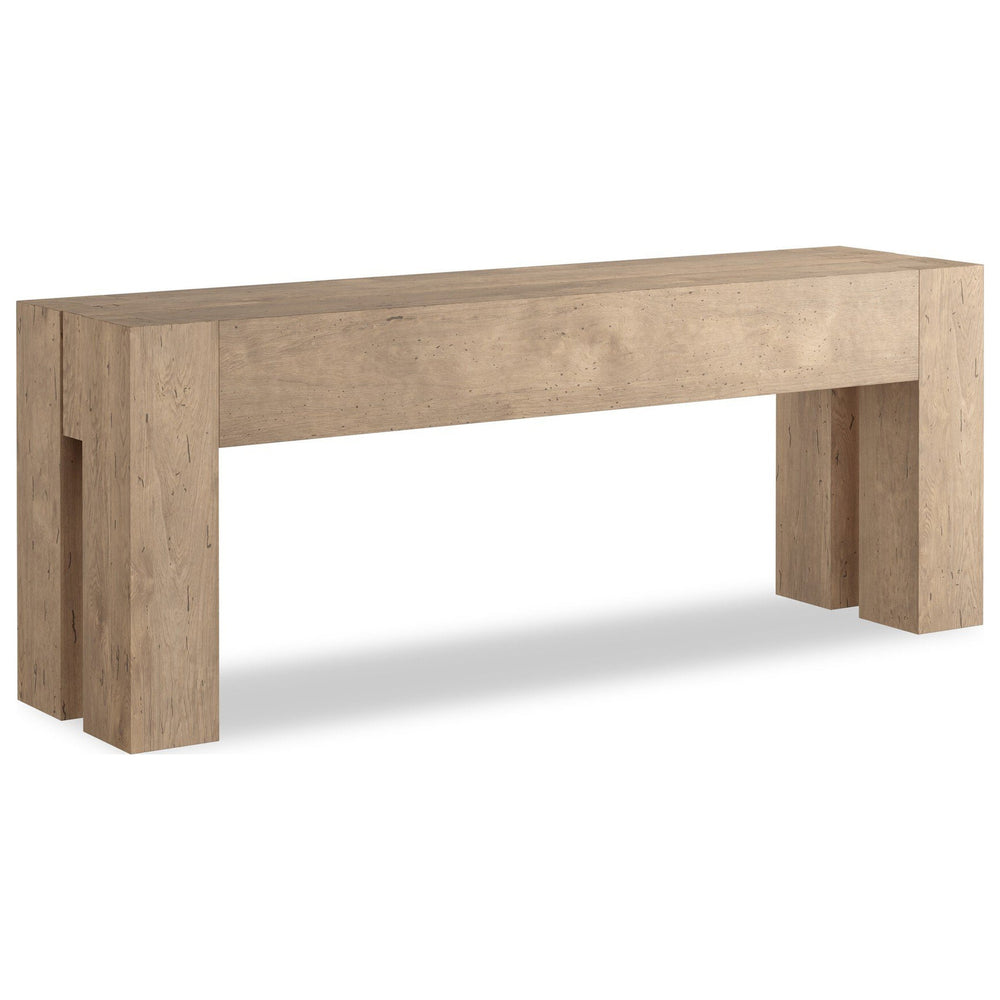 Abaso Console Table, Whitewash Rustic Wormwood Oak by Four Hands — PRM_1