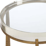 Midas Round Accent Table, Gold