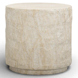 Roxanne Side Table, Faux Travertine