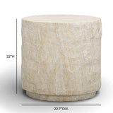 Roxanne Side Table, Faux Travertine