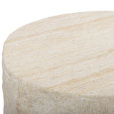 Roxanne Side Table, Faux Travertine