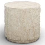 Roxanne Side Table, Faux Travertine