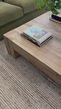 Abaso Coffee Table, Rustic Wormwood Oak