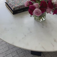 Terrell Round Coffee Table, White Marble by Four Hands