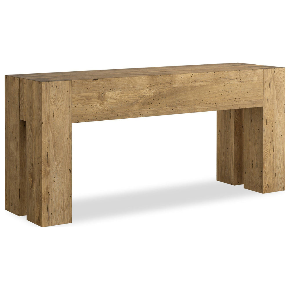 Abaso Small Console Table, Rustic Wormwood Oak by Four Hands — PRM_1