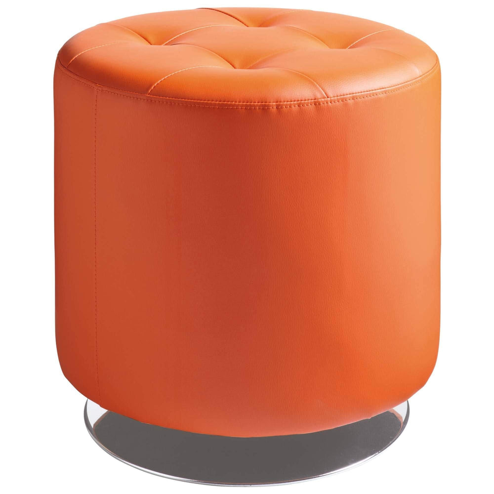 Domani Small Swivel Ottoman, Orange - Furniture - Chairs - High Fashion Home