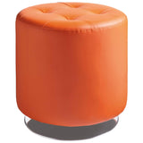 Domani Small Swivel Ottoman, Orange - Furniture - Chairs - High Fashion Home