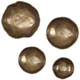Lucky Coins Wall Decor, Brass, Set of 4-Accessories-High Fashion Home